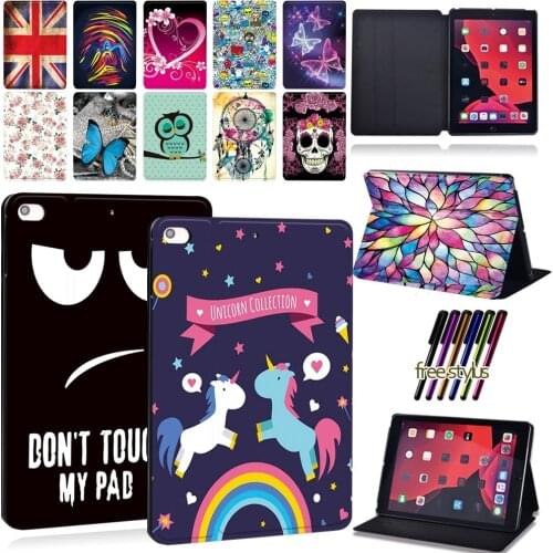 Tablet Case for Apple iPad 2/3/4/ iPad 5th Gen/6th Gen/7th Gen/8th Gen Anti-Drop Pu Leather Bracket Protective Cover+Free Stylus