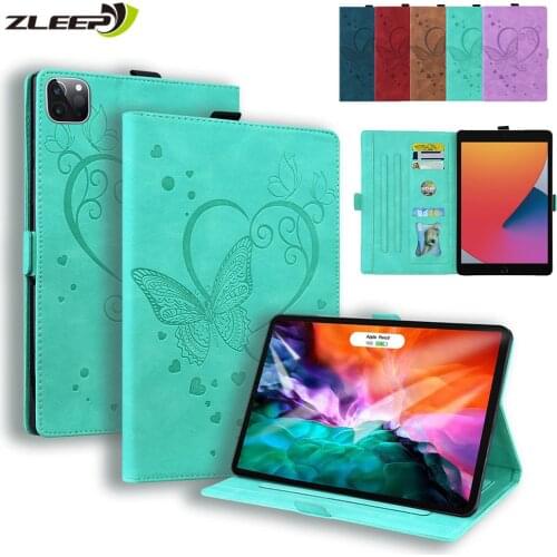 Flip Wallet Case For iPad Pro 12.9 11 10.2 2021 2020 5th 6th 7th 8th Gen Air Mini 5 4 3 2 6 7 8 9 Butterfly Leather Stand Cover