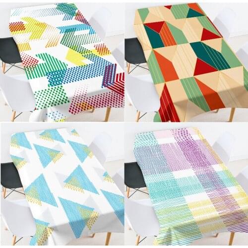 Color geometric striped lattice wedding decoration table cover cloth silver table cloth dining table cloth room decor aesthetic