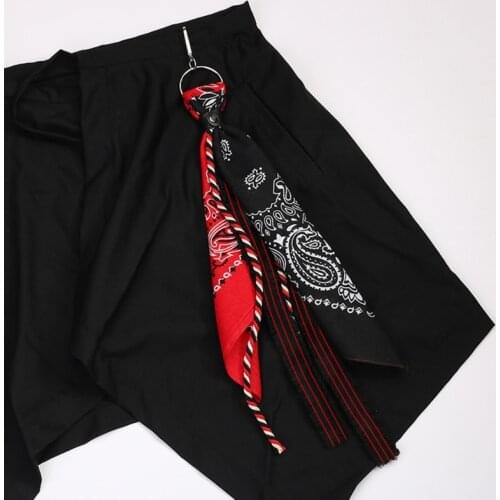 F3MD Unisex Hip Hop Paisley Bandana Kerchief Wallet Chain Rock Punk Ribbon Biker Headscarf Metal Keychain Bags Jeans Pants