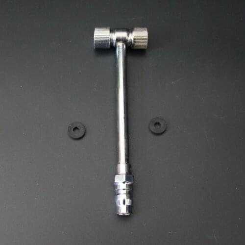 Double head iron nozzle T type air intake rod spanner bicycle/motor tire quick inflatable nozzle tool NO.C0175