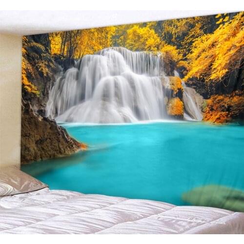 Beautiful Forest Waterfall Printed Large Wall Tapestry Cheap Hippie Wall Hanging Bohemian Wall Tapestries Mandala Wall Art Decor