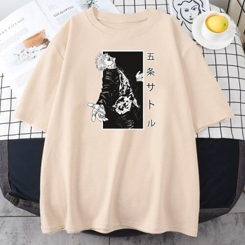 Jujutsu Kaisen Gojo Satoru Printing Women Tees Shirts Breathable Clothing Spring Summer Leisure Tshirt Fashion Female Tee Shirts