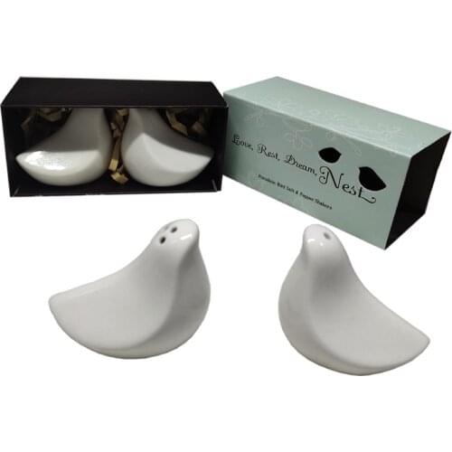 40pcs(20sets)/lot Dream Nest Love birds ceramic Salt and Pepper shaker Wedding Favors Cheapest Wedding gift