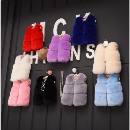 Baby girl fur vest Faux Fur baby vest / outwear vest / Waistcoats Girls Autumn Fashion Solid Color Vests / 11 colors available