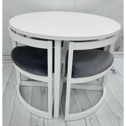 Dining table Non-folding Beijing round white table, 100x100x76 cm