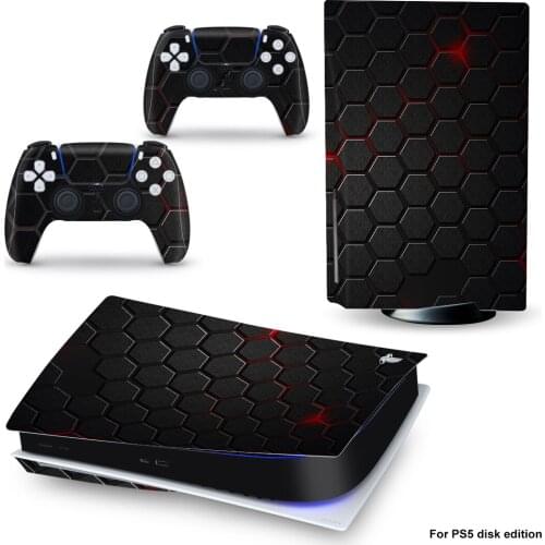 Cube Style PS5 Disc Edition Skin Sticker for Playstation 5 Console & 2 Controllers Decal Vinyl Protective Skins Style 1