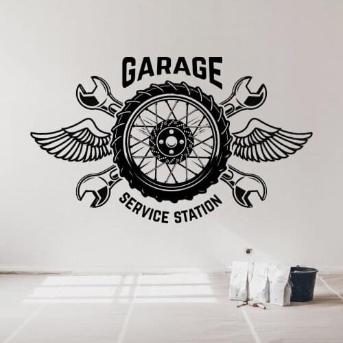 Motor Autoshop Garage Service Station Wall Sticker Motor Service Garage Workshop Decal Wall Art Decoration A001398