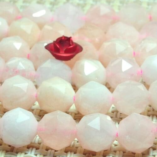 Natural Pink Morganite Diamond Faceted Round Loose Beads Wholesale Gemstone Semi Precious Stone Bracelet Necklace Jewelry Making