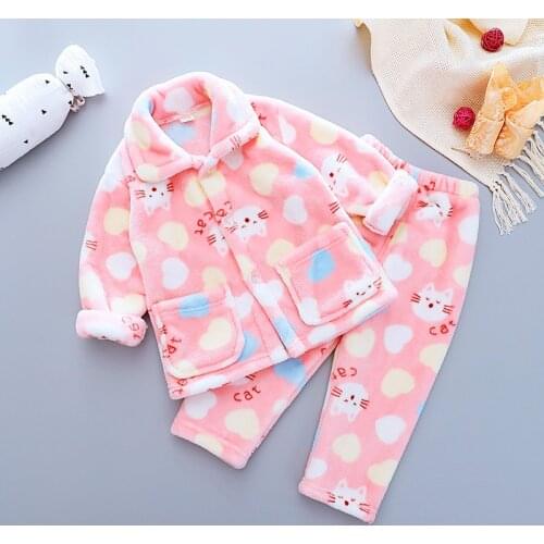Baby boy clothes autumn and winter clothes thick suit 2pcs baby clothes cartoon pajamas baby clothes boy baby girl clothes