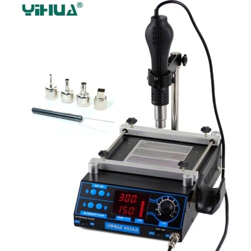 YIHUA 853AA High power ESD BGA rework station PCB preheat and desoldering IR preheating station 110V 220V EU US rework station