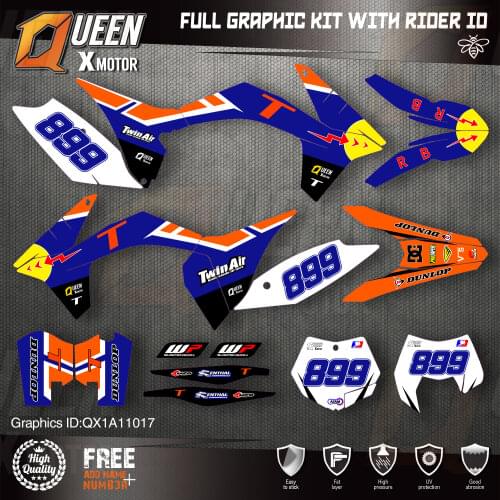 QUEEN X MOTOR Custom Team Graphics Decals Stickers Kit For KTM 2011 2012 SX SXF , 2012 2013 EXC XC-W EXC-F 017