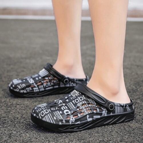 Airavata Crocks Sandals Hole Shoes Slippers Men and Women Summer Camouflage Air Cushion Beach Flat Garden Shoes Couple