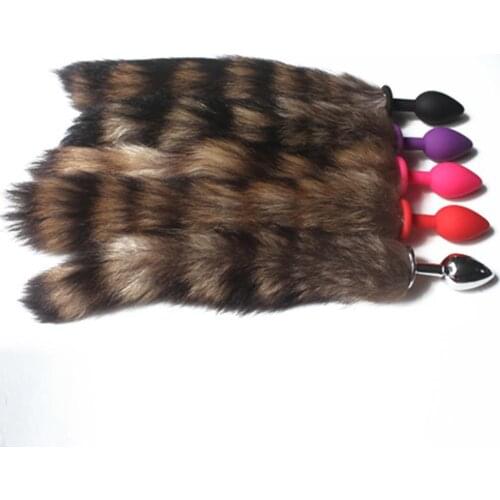 Women Men Silicone Fox Tail Anal Butt Plug Adults Sex Toy Prostate Massager Premium material made sex toys for woman