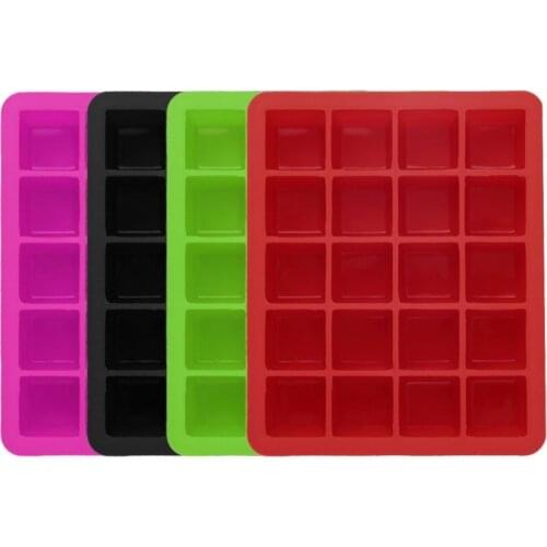 20 Grid DIY Creative Big Ice Cube Mold Square Pattern Silicone Ice Tray Fruit Ice Cube Chocolate Maker Bar Kitchen Accessories