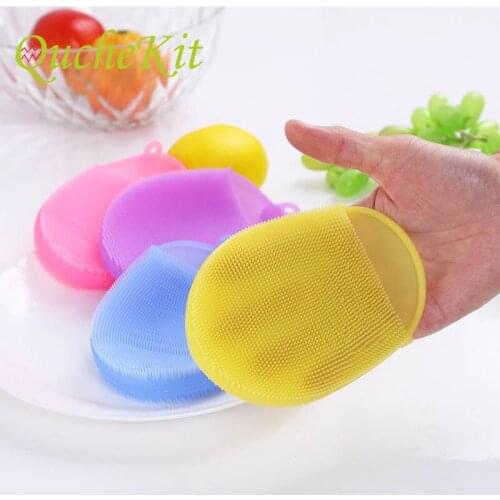 Silicone Washing Brush Soft Gloves Cleaner Multifunction Scrubs Towel Bathroom Kitchen Cleaning Tool Towel Scrub Wash