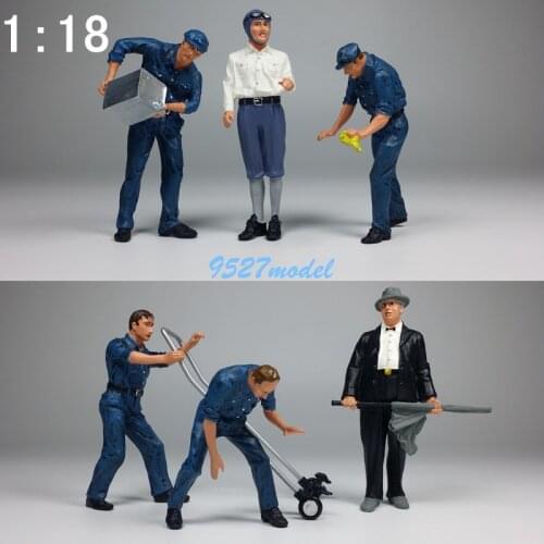 Resin 1:18 e car repair workmanship maintenance vehicle mold maintenance scene with doll model