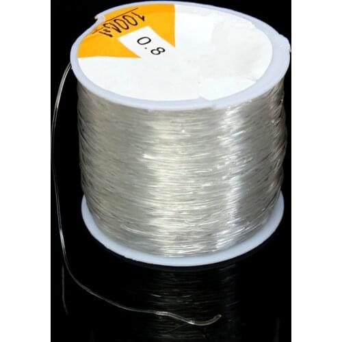 Kiwarm A Roll Of 100m Crystal String Thread Stretch Elastic Line Beading Transparent Cord 0.8mm for Home Handmade DIY Tools