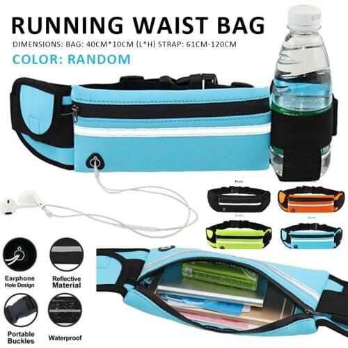 Waterproof Running Bum Bag Fanny Pack Travel Waist Bags Money Zip Belt Pouch Sports Wallet Portable Gym Bag