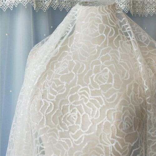 1meter sequined mesh wedding dress costume mesh fabric Super beautiful shiny mesh