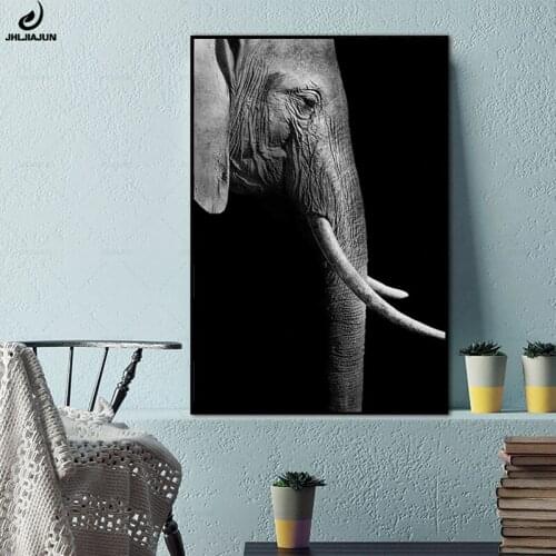 1 Panel Modern Canvas Art painting Animal Elephant Giraffe Picture Poster HD Print Living Room Restaurant Playground Art Deco Re