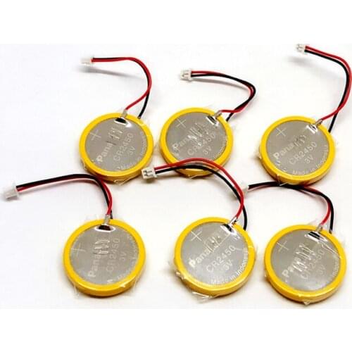 10pcs/lot New Original Panasonic CR2450 battery with solder pin plug wire bonders CR2450 3V AFPX-BATT FP-X Series PLC Batteries