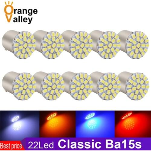 10Pcs Hot Sale 12V 1156 22SMD P21W BA15S LED Bulb Car Auto Front Lights Tail Light Turn Singal Lamps Parking Lamp Bulbs
