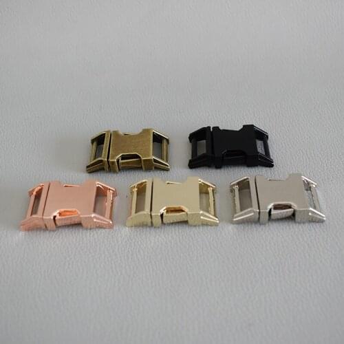 100Pcs/Lot 5/8Inch(15mm) Metal Curved Side quick Release Buckles For Pet Collar DIY Accessories Durable and Strong Hardware