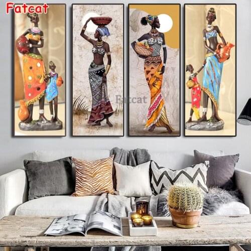 Diamond Painting Cross Stitch African woman Full Square Round Diy 5d Diamond Embroidery Picture Rhinestone Art PP082