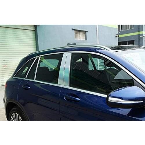 For Mercedes Benz GLC Class X253 200 250 300 4 Door Sedan AMG 2015 2016 Polished Aluminum Pillar Post Trim Kit Cover Trim