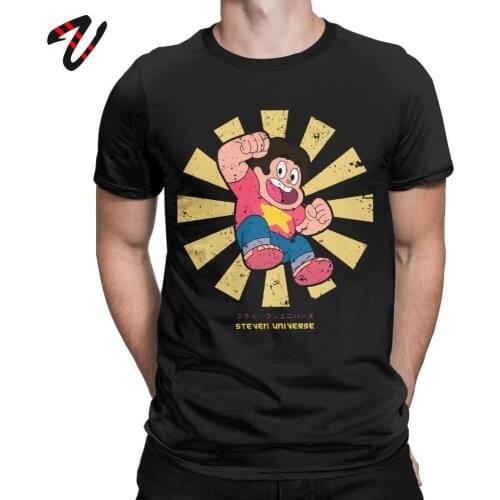 Tshirt Men Cotton T-Shirts Steven Universe Tees Star The Crystal Gems Garnet Amethyst Pearl Funny T Shirts Best Gift Clothing