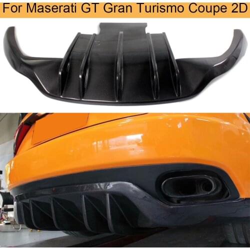 Carbon Fiber Rear Bumper Diffuser Lip For Maserati GT Gran Turismo Coupe 2 Door 2006 - 2014 Rear Diffuser Lip Black FRPR