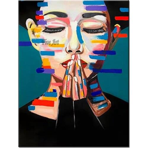 Modern Living Room Decor Sexy Woman Face Picture Canvas Oil Painting Unframed Hot Selling Girl Portrait Paintings Wall Decor Art