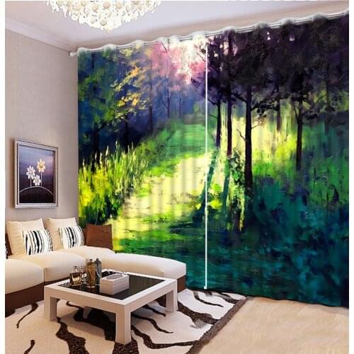 Painting curtains photo Blackout Window Drapes Luxury 3D Curtains For Living room Bed room Office Hotel Home