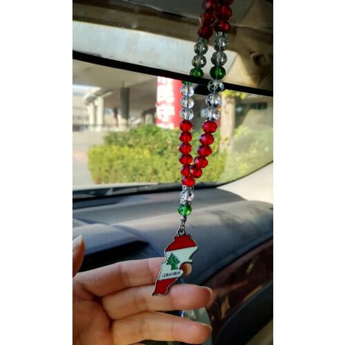 Lebanon Necklace Refrigerator Magnets Home/Office Hanging Liban Flag Lebanese Prayer Beads Rosary Banner Car Sticker Phone Case