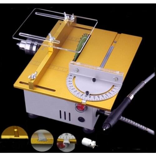Multifunction Mini Table Saw Handmade Woodworking Bench Lathe Electric Polisher Grinder DIY Model Cutting Saw 7000RPM B12 Chuck