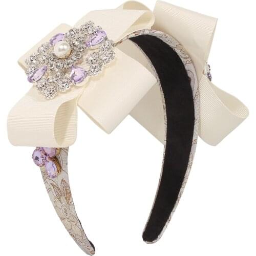 Fashion Headbands Hair Accessories Fabric Rhinestone Headband Round Square Shaped Hairband For Women Girls Party Wedding Jewelry