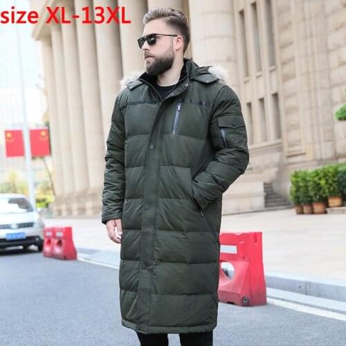 New Fashion Extra Large Yards Men Down Jacket X-long Thick Casual Mens Fur Hood Collar obese wran plus size XL-10XL11XL12XL13XL