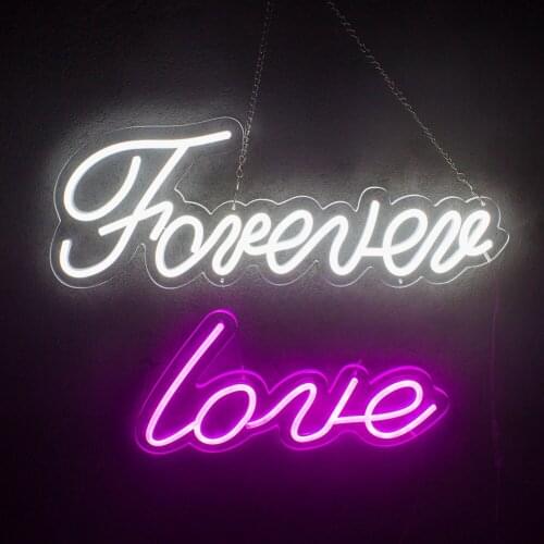 Custom Neon Sign Forever Love Led Lights For Home Wall Windows Shop Display Bedroom Lamp Signs Love Night Light