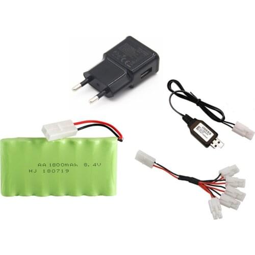 8.4v 1800mAh Ni-MH Battery + 8.4v USB Charger For Rc toys Car Boat Gun Tank Train Robot AA NiMH 8.4v 700mah NiMH Battery Pack