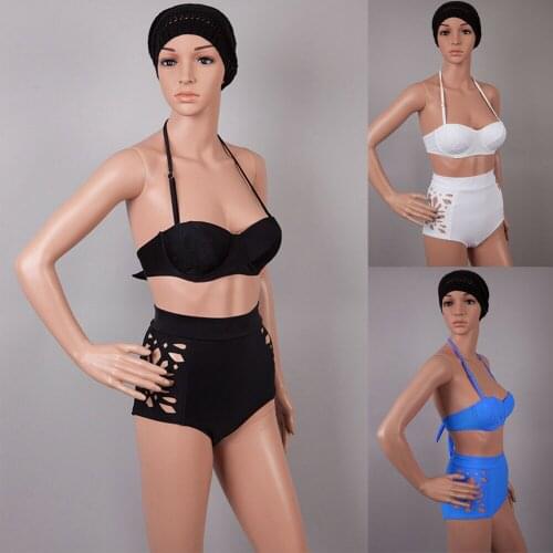 2019 New Style Fashion Hot Women Sexy Solid Hollow Out Floral Two-Piece Suits Push-Up Padded Swimwear Swimsuit Bathing