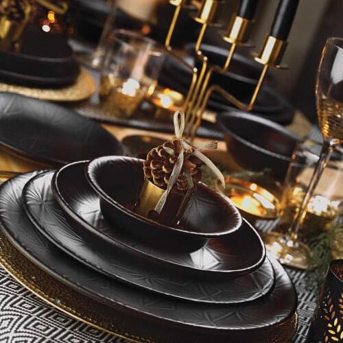 Teos Nano Cream 24 Piece Dinnerware modern design plates serving bowl set tableware presentation banquet team