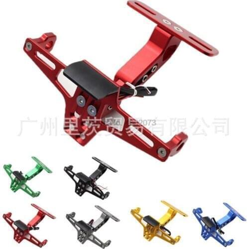 By DHL/Fedex 10pcs Universal CNC Motorcycle Adjustable Angle Aluminum License Number Plate Frame Holder Bracket
