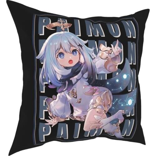 Paimon Genshin Impact Pillowcase Home Decor Anime Game Cushion Cover Throw Pillow for Home Double-sided Printing Gift Idea