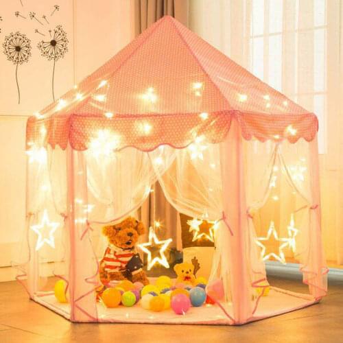 Pink Princess Childrens Tent for Kids Tent Toys Portable Girls Tipi Infantil Childrens House Vigvam Teepee Playhouse Baby Tent