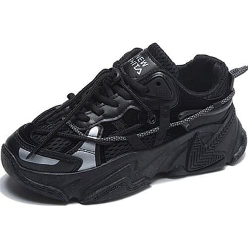 RASMEUP Breathable Mesh Trainers Chunky Heels 5cm Womens Platform Sneakers Women Shoes Casual Female White Mesh Shoes For Woman