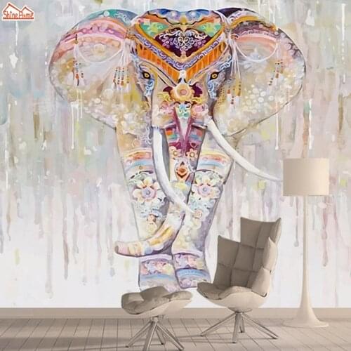 Modern 3d Elephant Self Adhesive Contact Paper Wallpaper for Bedroom Walls Wall Papers Home Decor Stripe Peel and Stick Murals