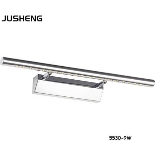 JUSHENG LED Wall Lights in Bathroom 9W Top Mirror Light SMD5050 70cm Long in Hotel as Washroom Stainess Indoor Lights 100-240VAC