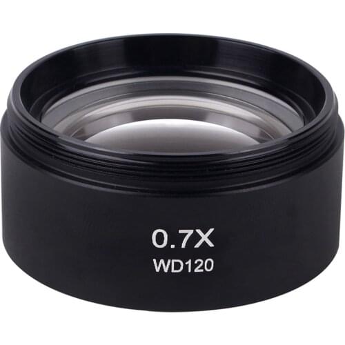 WD120 0.7X Trinocular Stereo Microscope Auxiliary Objective Lens Barlow Lens 48mm Thread