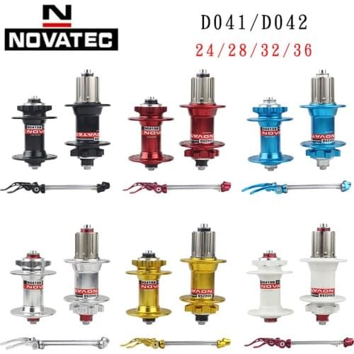 Novatec hub D041SB D042SB disc card brake MTB mountain bike hub bearing bicycle hubs 24 28 32 36 Holes 24h 28h 32h 36h 6 colors
